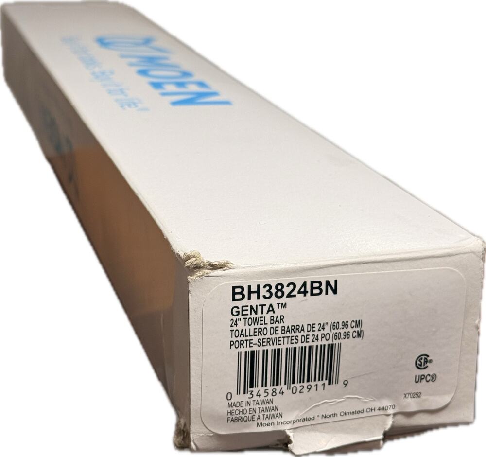 Moen BH3824BN Genta Brushed Nickel 24 Inch Towel Bar Bath Hardware New In Box